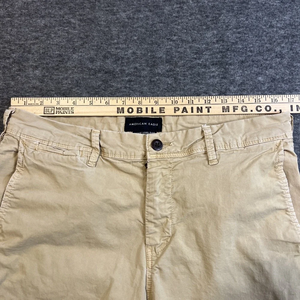 American Eagle Next Level‎ Flex Slim Straight Pants 32x34 Tan Cotton Blend Mens
